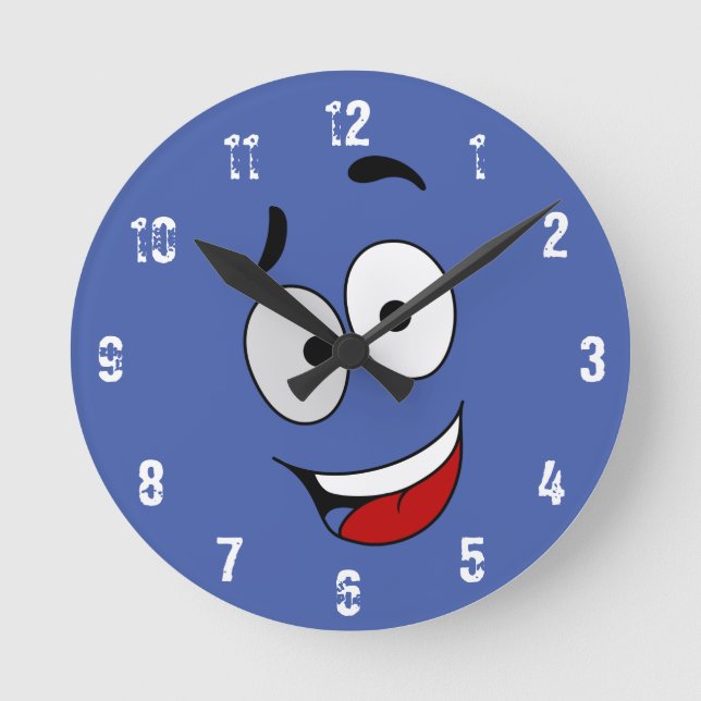 Happy Kook Art Clock - Wall Clock Runde Wanduhr (Vorderseite)
