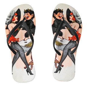 Happy Krampus mit Temptress Vintage Weihnachten Flip Flops