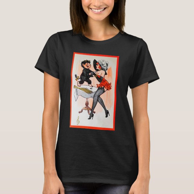 Happy Krampus mit Temptress Vintage Weihnachten T-Shirt (Vorderseite)