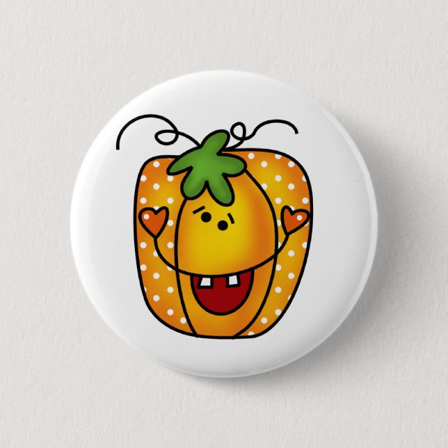 Happy Kürbislaterne Button (Vorderseite)
