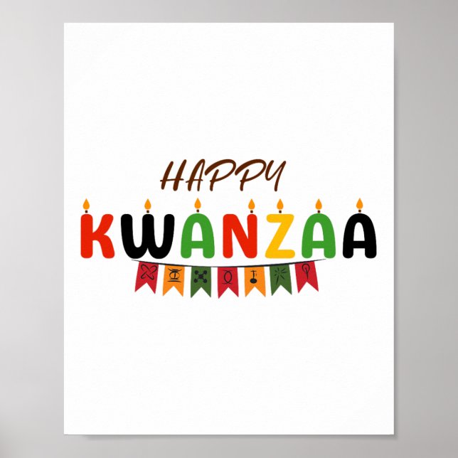 Happy Kwanzaa - 7 Grundsätze der Kwanzaa-T-Shirts Poster (Vorne)