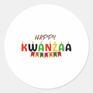 Happy Kwanzaa - 7 Grundsätze der Kwanzaa-T-Shirts Runder Aufkleber