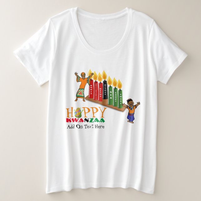 Happy KWANZAA 7 Grundsätze Große Größe T-Shirt (Design vorne)