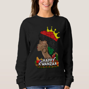 Happy Kwanzaa African Afro Black Königin Gold Sweatshirt