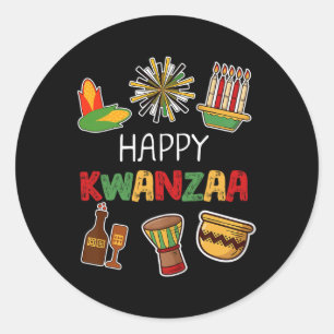 Happy Kwanzaa African American Holiday Runder Aufkleber