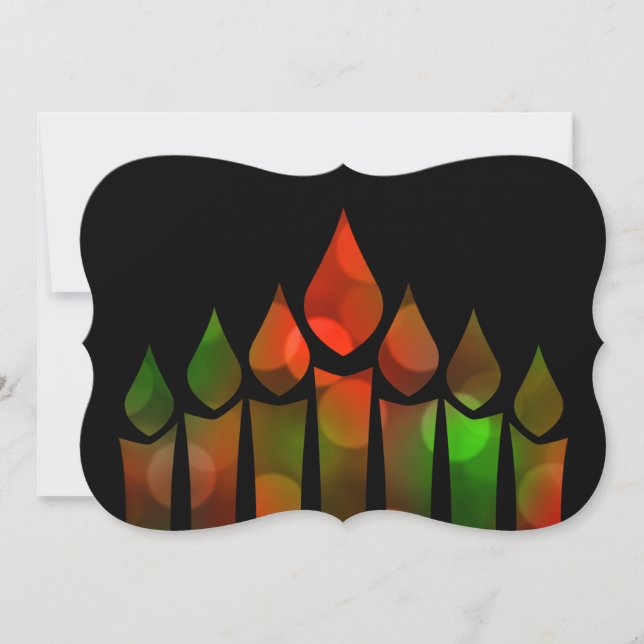 Happy Kwanzaa Bokeh Kinara Einladung (Vorderseite)