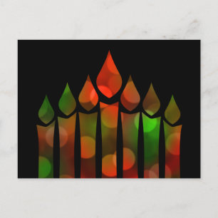 Happy Kwanzaa Bokeh Kinara Postkarte
