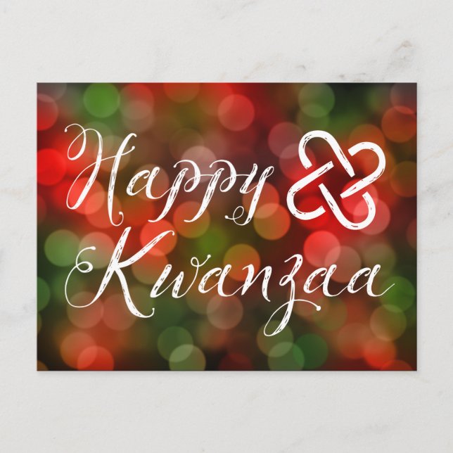 Happy Kwanzaa Bokeh Umoja Lights Postkarte (Vorderseite)