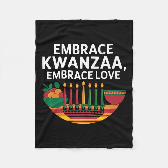 Happy Kwanzaa Candles Africa Holiday African Ameri Fleecedecke (Vorderseite)