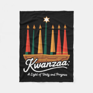 Happy Kwanzaa Candles Africa Holiday African Ameri Fleecedecke