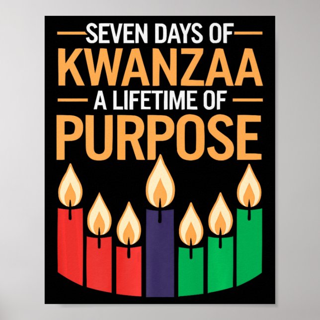Happy Kwanzaa Candles Africa Holiday African Ameri Poster (Vorne)