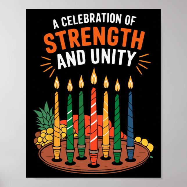 Happy Kwanzaa Candles Africa Holiday African Ameri Poster (Vorne)