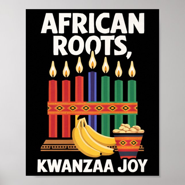 Happy Kwanzaa Candles Africa Holiday African Ameri Poster (Vorne)