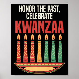 Happy Kwanzaa Candles Africa Holiday African Ameri Poster