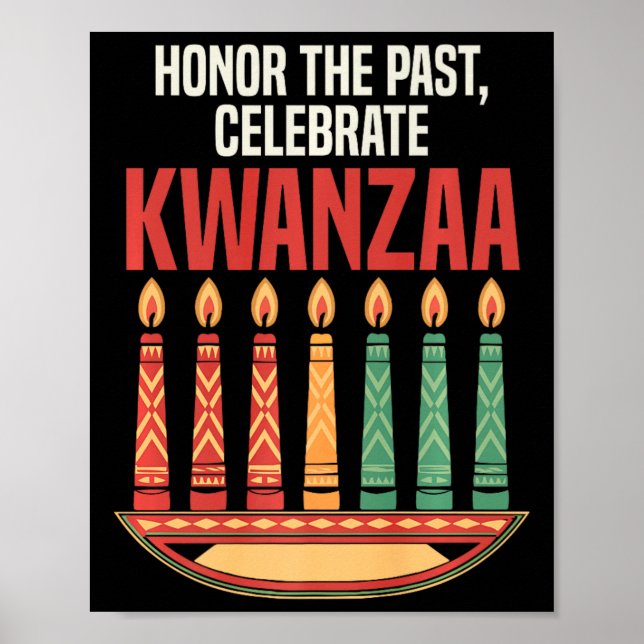 Happy Kwanzaa Candles Africa Holiday African Ameri Poster (Vorne)