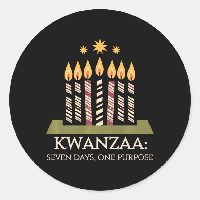 Happy Kwanzaa Candles Africa Holiday African Ameri Runder Aufkleber (Vorderseite)