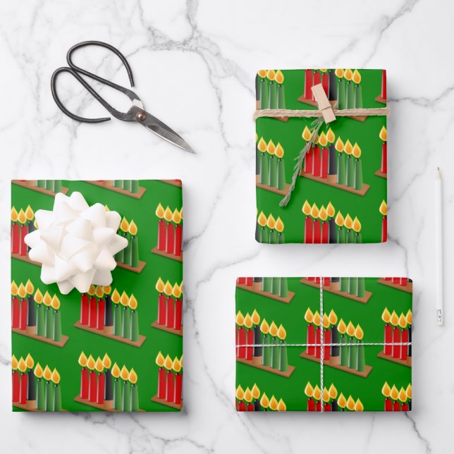 Happy Kwanzaa Candles  Geschenkpapier Set (Vorderseite)