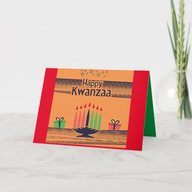 HAPPY KWANZAA CARD FEIERTAGSKARTE (Vorderseite)