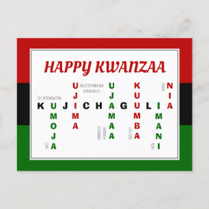 Happy Kwanzaa Crossword Feiertagspostkarte