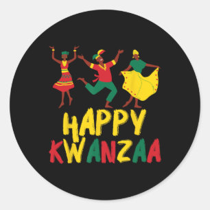 Happy Kwanzaa Feier Sieben Prinzipien Afrikanisch Runder Aufkleber