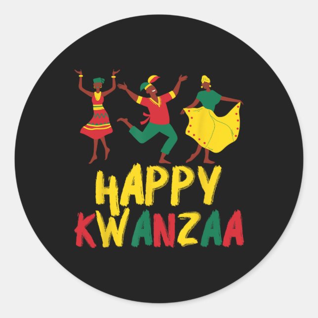 Happy Kwanzaa Feier Sieben Prinzipien Afrikanisch Runder Aufkleber (Vorderseite)