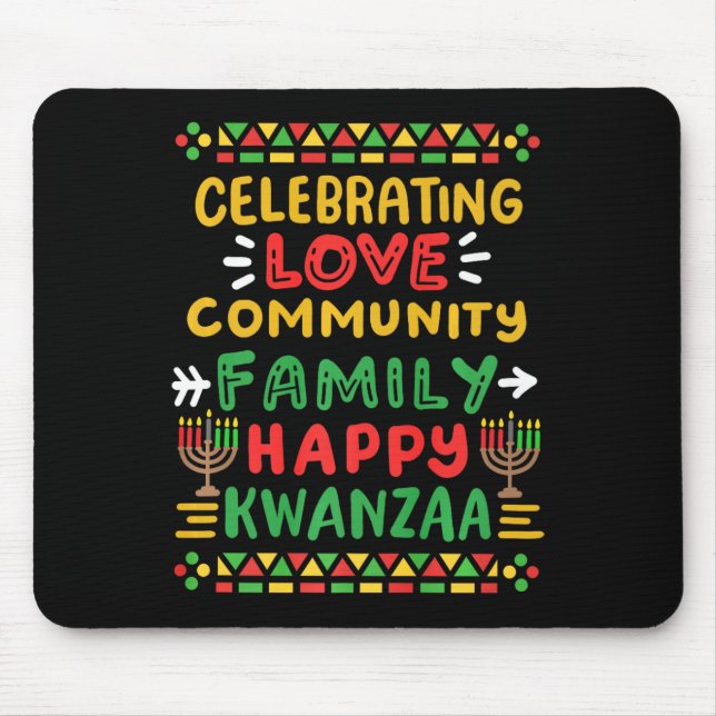 Happy Kwanzaa feiert Liebe Community Men Mousepad (Vorne)