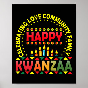 Happy Kwanzaa feiert Liebe Kinara Christmas Af Poster