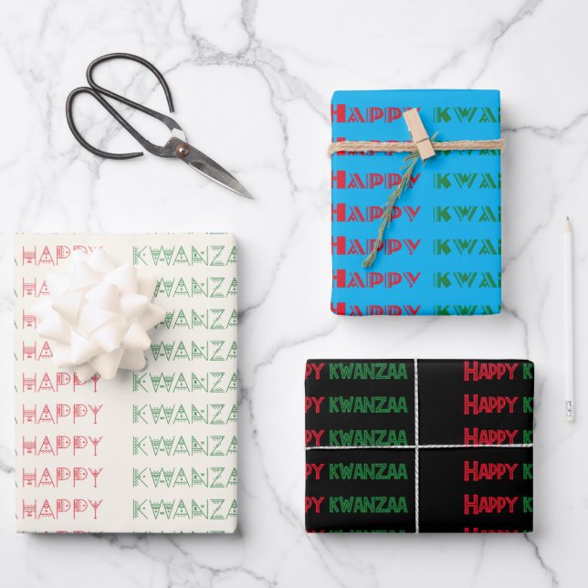 Happy Kwanzaa Greetings Geschenkpapier Set (Vorderseite)