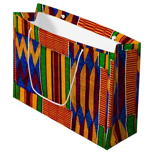 Happy Kwanzaa Große Geschenktasche Große Geschenktüte (Vorderseite Schrägansicht)