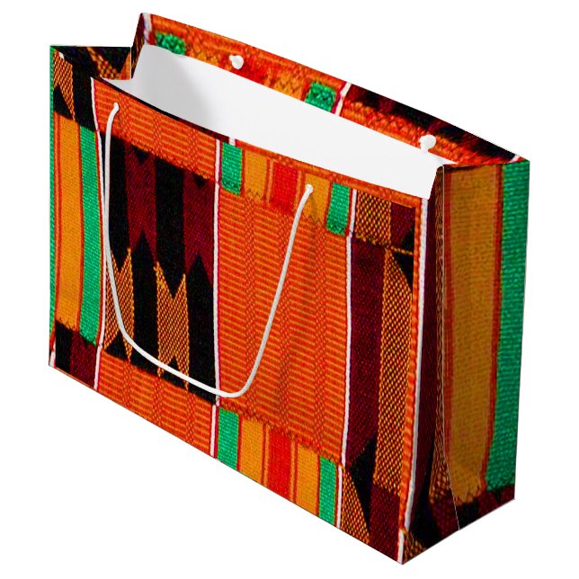 Happy Kwanzaa Große Geschenktasche Große Geschenktüte (Vorderseite Schrägansicht)