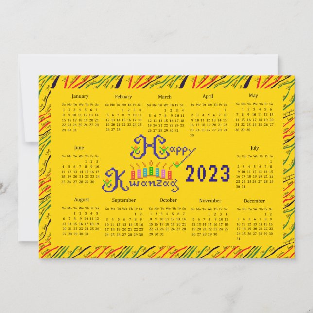 Happy Kwanzaa Handkalender Einladung (Vorderseite)