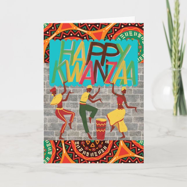 Happy Kwanzaa Joyful Celebration with Dancing Karte (Vorderseite)