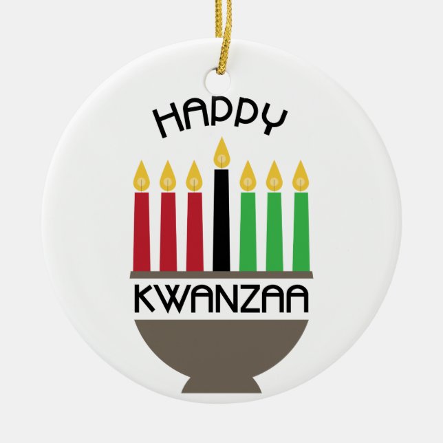Happy Kwanzaa Keramik Ornament (Vorne)