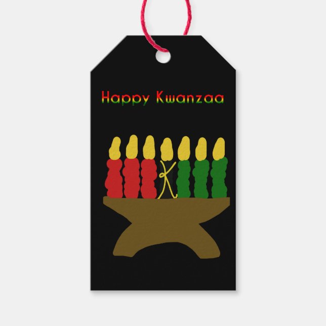 Happy Kwanzaa Kinara Geschenkanhänger (Vorderseite)