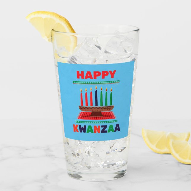 Happy Kwanzaa Kinara Glas (Vorderseite Ice)
