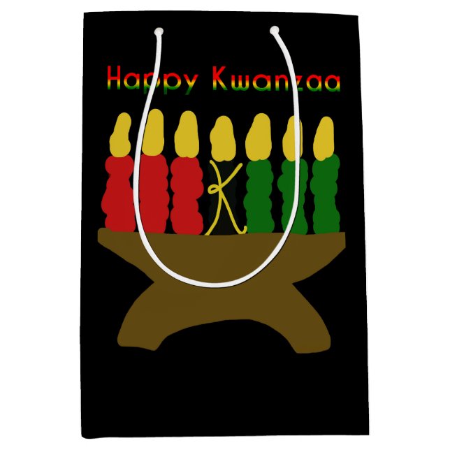Happy Kwanzaa Kinara Mittlere Geschenktüte (Vorderseite)