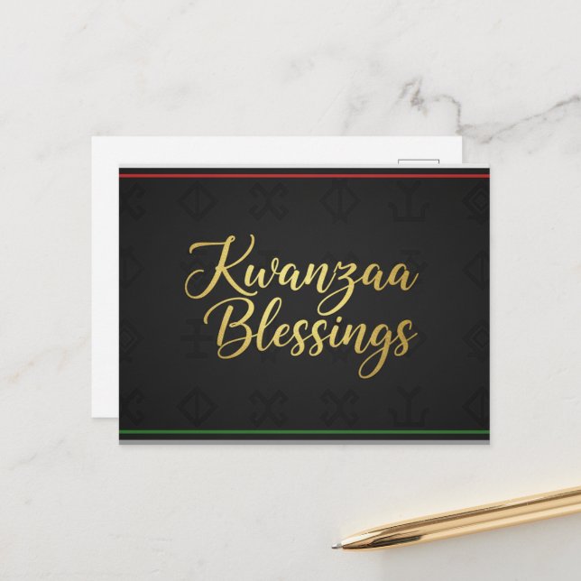 Happy Kwanzaa Kinara Postcard Postkarte (Vorderseite/Rückseite Beispiel)