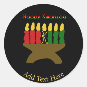 Happy Kwanzaa Kinara Runder Aufkleber