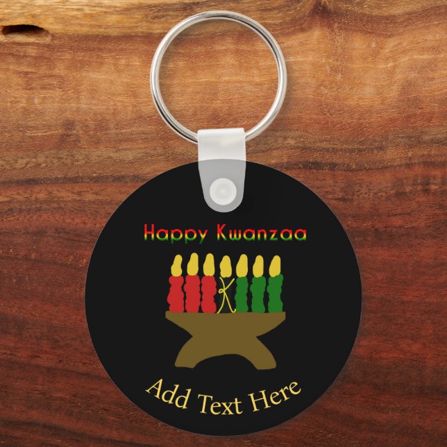 Happy Kwanzaa Kinara Schlüsselanhänger (Vorderseite)