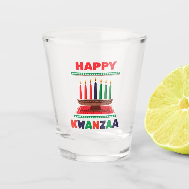 Happy Kwanzaa Kinara Schnapsglas (Vorderseite)
