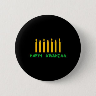 Happy Kwanzaa Kinara Seven Candles Principles of K Button