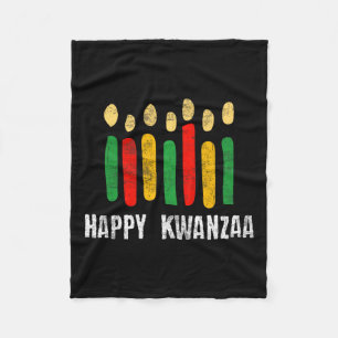 Happy Kwanzaa Kinara Seven Candles Principles of K Fleecedecke