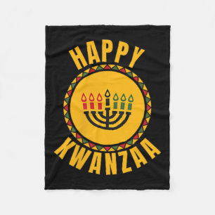 Happy Kwanzaa Kinara-seven Candles Principles of K Fleecedecke