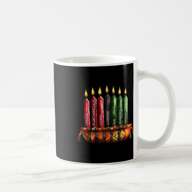 Happy Kwanzaa Kinara Seven Candles Principles of K Kaffeetasse (Rechts)