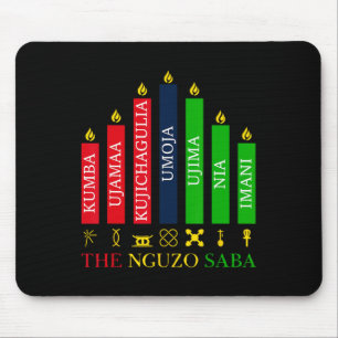 Happy Kwanzaa Kinara Seven Candles Principles of K Mousepad