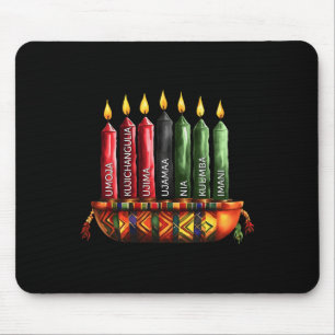 Happy Kwanzaa Kinara Seven Candles Principles of K Mousepad