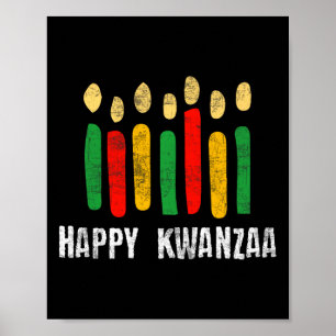 Happy Kwanzaa Kinara Seven Candles Principles of K Poster