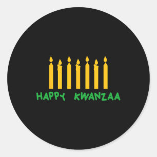 Happy Kwanzaa Kinara Seven Candles Principles of K Runder Aufkleber