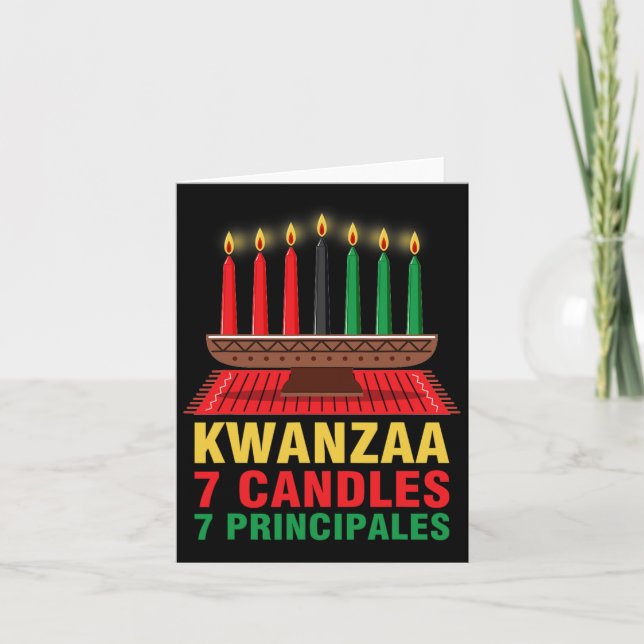 Happy Kwanzaa Kinara Seven Principles Candles Pan Karte (Vorderseite)