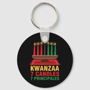 Happy Kwanzaa Kinara Seven Principles Candles Pan Schlüsselanhänger